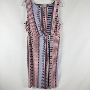 Motherhood Maternity Dress Sz M Stretch Summer Casual Sleeveless Colorful Print